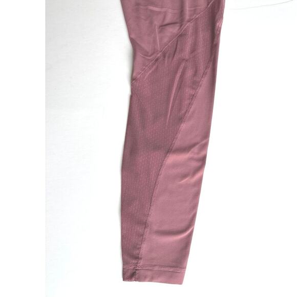 Athleta Mauve Soft Mesh Panel Leggings Pockets Size Medium Workout Yoga - Picture 4 of 9